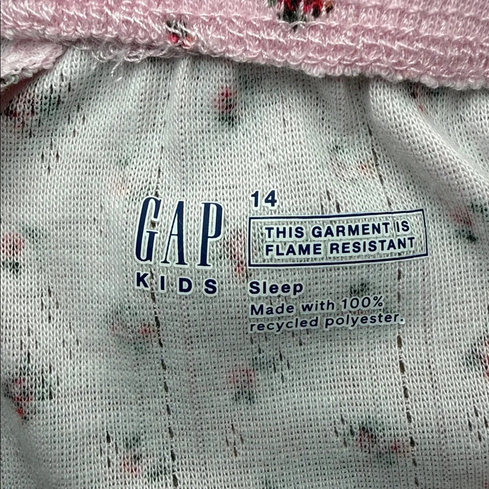 Gap Girls Pink Ditsy Floral Print 2-Piece Long Sleeve Pajama Set Size 14 - Picture 6 of 8